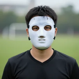 soccer player with face mask
