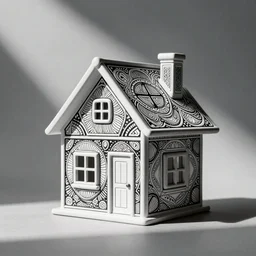 simplified house zentangle