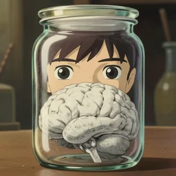 brain in a jar in anime art render, digital painting, sketch, by studio ghibli, greg rutkowski, wlop, artstation, very coherent, very detailed eyes, highly detailed, digital art, depth of field, dof, very coherent
