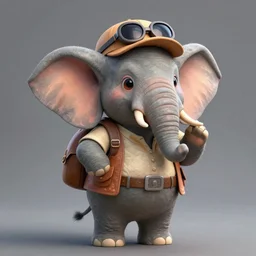 A adorable whimsical elephant wearing adventurer's clothing, expressive pose, highly detailed, digital painting, artstation, concept art, smooth, sharp focus, studio light, by Justin Gerard,