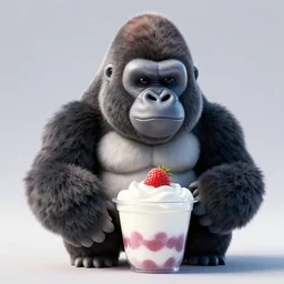 yogurt!!! Gorilla shape, masterpiece, ((octane render, Nvidia raytracing demo))