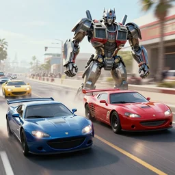transformers, a still of fast and furious film movie, cars action scene