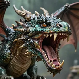 360 image taken from the inside of the mouth of a dragon. D&D.