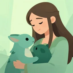 closeup, two fantasy creatures are catched by liana, liana wrap two fantasy creatures, in a gentle green dawn light, clean cel shaded vector art. shutterstock. behance hd, lordoftherings