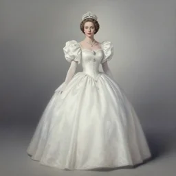 the queen etapita, airbrush painting, pale, wide shot,