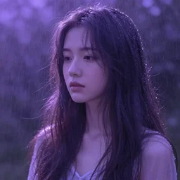 she come skimming through rays of violet she can wade in a drop of dew she don't come and i don't follow waits backstage while i sing to you