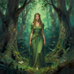 female druid in the forest |Roger Dean|