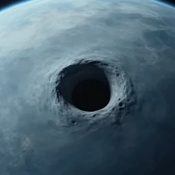 A black hole viewed from the surface of an ocean planet, by Jessica Rossier