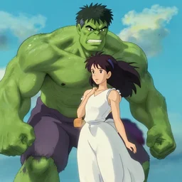 hulk as a nymph on mars, cool color palette, refreshing, soft lighting, by hayao myazaki, by wlop