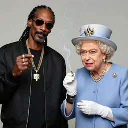 Snoop Dogg and Queen Elizabeth smoking weed