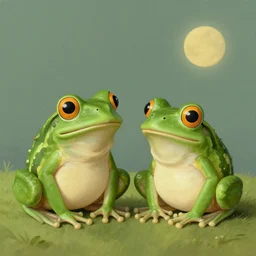 cute frogs by René Magritte, detailed, 4k