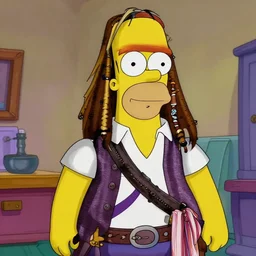 homer simpson as jack sparrow, homer simpson in real life