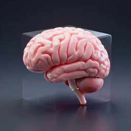 cube - shaped brain, 3 d render
