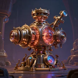 fantastic arcane power generator machine by ralph horsley, rossdraws, matte painting, stylized background, cinematic lighting, maya, pixar, unreal engine, artstation