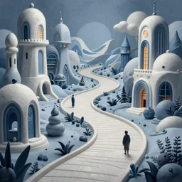 an epic elite mysterious whimsical masterpiece fantasy matte painting of a winding path through arctic dream worlds with surreal architecture designed by heironymous bosch, structures inspired by heironymous bosch's garden of earthly delights, surreal ice interiors by cyril rolando and asher durand and natalie shau and cyril rolando, insanely detailed and intricate, complex, elegant, wow, coherent