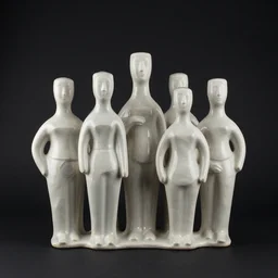 a surreal contemporary ceramic sculpture of roster, plain black background