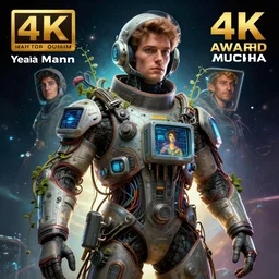 hyperrealist portrait of a year 2 0 4 4 space sport engineer, it is decorated with long wires that fall like vines and wears small computers over their body. by jeremy mann and alphonse mucha, fantasy art, photo realistic, dynamic lighting, artstation, poster, volumetric lighting, very detailed faces, 4 k, award winning