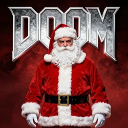 doom cover with santa, by jimmy presler