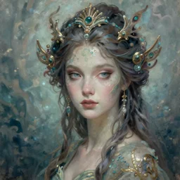 portrait of an impossibly beautiful sea fairy, graceful, esoteric, muted colors, head in focus, high fantasy art, ocean nature and sea aesthetics, ornamental, intricate details, elegant, highly detailed, hyperrealistic painting, artstation, concept art, painterly, sharp focus, illustration, epic art by hans jokem bakker
