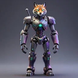 a maximalist very detailed centered fullbody artistic 3 d sculpture of an antropomorphic humanoid android with a head of a lynx. lowbrow blacklight color palette. artwork by subjekt zero. tools used : blender, cinema 4 d, houdini 3 d, zbrush, unreal engine. substance designer. 8 k 3 d. collect influence from mechas and robots on artstation deviantart and instagram.