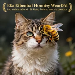 a hybrid with features of a cat and a honey bee