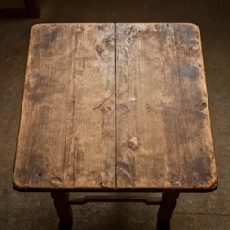 old west empty table, top view, pro photo, album cover