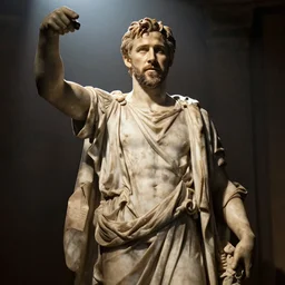 ryan gosling as roman statue, dramatic light, exposition