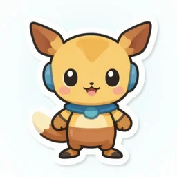 cute miss mascot sabelette sabelette sandshrew super hero sticker art, cronobreaker, beeple game icon