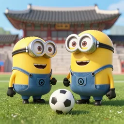 minions playing soccer in seoul