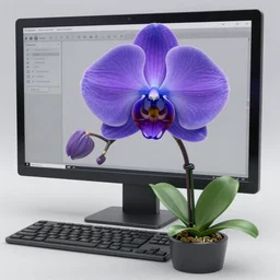 a purple and blue orchid, ( ( ( ( jonathan zawada ) ) ) ) a computer rendering by agnes lawrence pelton, featured on polycount, computer art, rendered in cinema 4 d, octane render, rendered in maya
