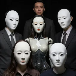 the masks come off at night, organic humanoid robots made of porcelain, photorealistic by michael komarck, greg rutkowski, victo ngai, artgerm, willem claesz heda and j. dickenson
