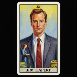 beautiful tarot card of Jim Halpert, oil on canvas, intricate, symmetrical, portrait, 8k highly professionally detailed, HDR, CGsociety