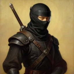 painting cyber ninja in the style of Leonardo Da Vinci, artstation, high detail