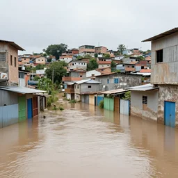 Flood in a brazilian favela