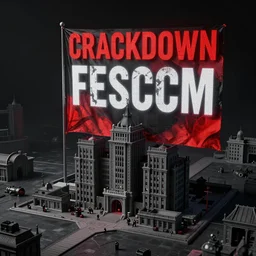 crackdown on fascism : volumetric lighting, octane 8 k