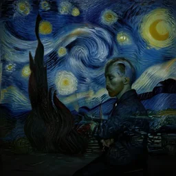 internal conflict, morbid photography, dark, gloomy, vincent van gogh