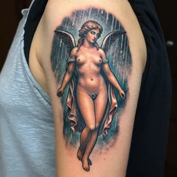 tattoo ideas of venus in the pouring rain, color restoration