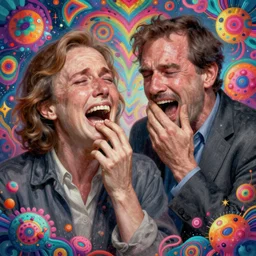 bright psychedelic todd solondz and philip seymour hoffman, crying and puking, abused, bully, diffuse lighting, fantasy, intricate, elegant, highly detailed, lifelike, photorealistic, digital painting, artstation, illustration, concept art, smooth, sharp focus, art by francis bacon