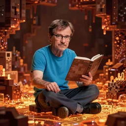 walter white playing minecraft sitting in lava cave