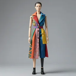 full size tall ball - jointed human doll by hsiao - ron cheng and john currin, weird high fashion colorful clothes!, beautiful detailed face!, interesting hat!, unique design, strange surreal extravagant clothes, reference sheet, white background
