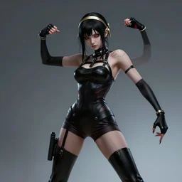 a portrait of a evil yorha dancing techno - style, cyberpunk concept art, trending on artstation, highly detailed, intricate, sharp focus, digital art, 8 k