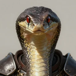 snake animal as a realistic fantasy knight, closeup portrait art by donato giancola and greg rutkowski, realistic face, digital art, trending on artstation, symmetry!!