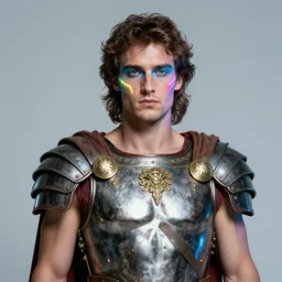 portrait of an ancient greek character in armor with neon makeup, by ilya kuvshinov, by thomas lawrence, by bayard wu, trending on artstation, masterpiece