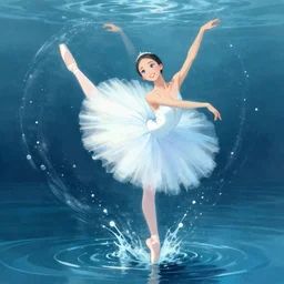 a beautiful ballerina manipulating water by karol bak, ayami kojima, artgerm, river, water, blue eyes, smile, concept art, fantasy