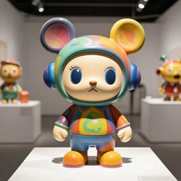 cartoon psychedelic sculpture toy on display