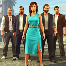 a modern warrior in a turquoise dress, e, in gta v, stephen bliss, unreal engine, fantasy art by greg rutkowski, loish, rhads, ferdinand knab, makoto shinkai and lois van baarle, ilya kuvshinov, rossdraws
