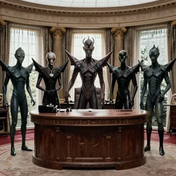 dark crystal skeksis in the oval office, 1 9 8 7 film still, technicolor