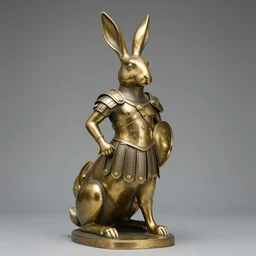 brass statue of a rabbit gladiator
