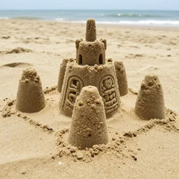 a sandcastle seen from an ant's point of view