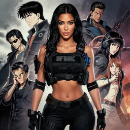 girl wearing tactical gear | | kim kardashian, fine detail!! anime!! realistic shaded lighting!! dramatic!! poster by ilya kuvshinov katsuhiro otomo ghost - in - the - shell, magali villeneuve, artgerm, jeremy lipkin and michael garmash and rob rey